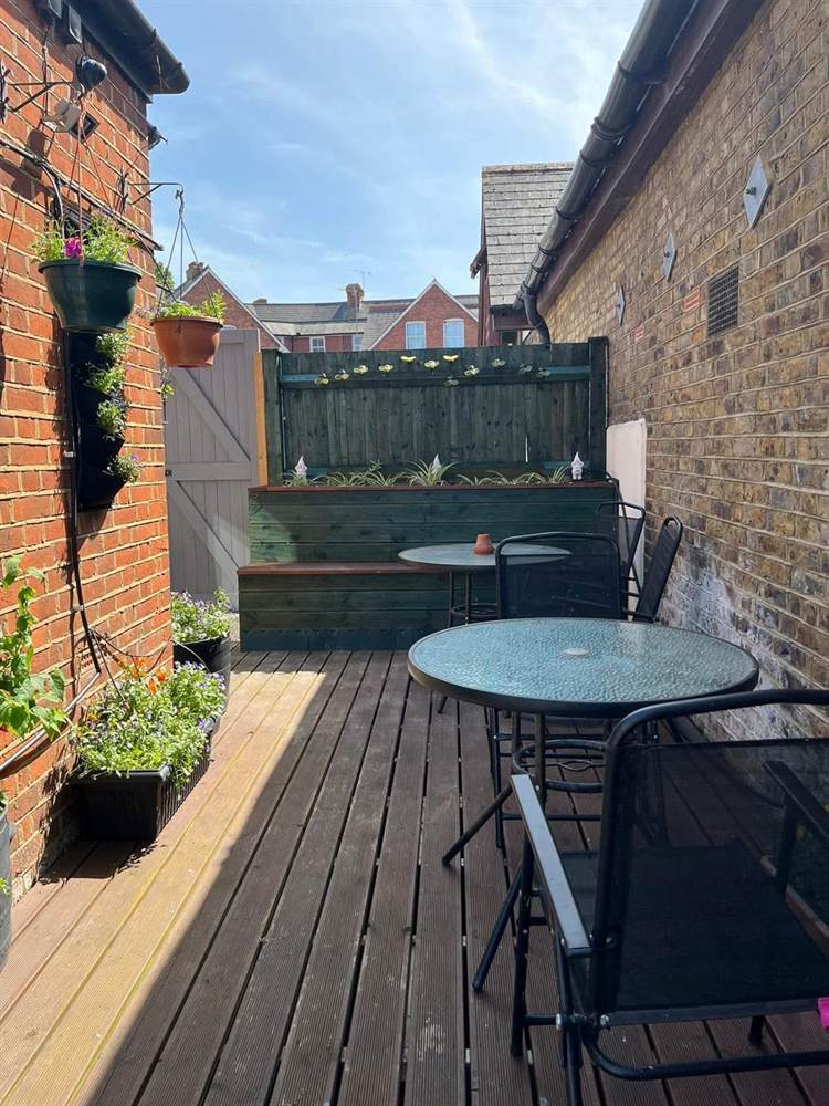 Seating on the Club decking in summer